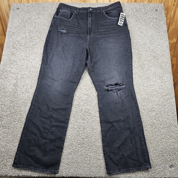 BDG Denim - BDG Womens 36 Stretch High Rise Flare Denim Jeans Black Distressed Urban Outfitt